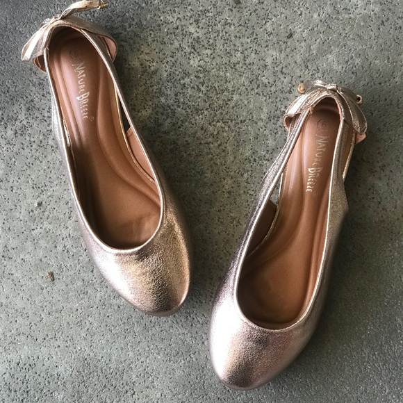 Nature Breeze Rose Gold Open Side Ballerina Flat - Picture 3 of 7